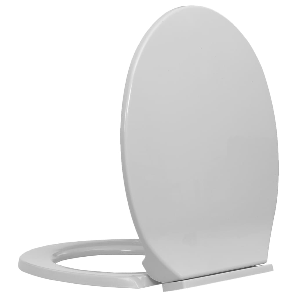 vidaXL Soft-Close Toilet Seat Light Grey Oval