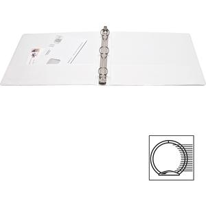 Business Source Standard View Round Ring Binders - 1" Binder Capacity - Letter - 8 1/2" x 11" Sheet Size - 225 Sheet Capacity - 3 x Round Ring Fastener(s) - 2 Internal Pocket(s) - Chipboard - White -