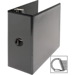 Business Source Basic D-Ring View Binders - 5" Binder Capacity - Letter - 8 1/2" x 11" Sheet Size - D-Ring Fastener(s) - Polypropylene - Black - Clear Overlay - 1 Each