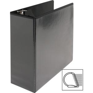 Business Source Basic D-Ring View Binders - 4" Binder Capacity - Letter - 8 1/2" x 11" Sheet Size - D-Ring Fastener(s) - Polypropylene - Black - Clear Overlay - 1 Each