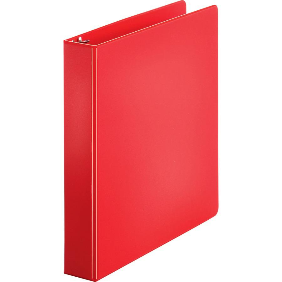 Business Source Basic Round Ring Binders - 1 1/2" Binder Capacity - Letter - 8 1/2" x 11" Sheet Size - 350 Sheet Capacity - 3 x Round Ring Fastener(s) - Internal Pocket(s) - Chipboard, Polypropylene -