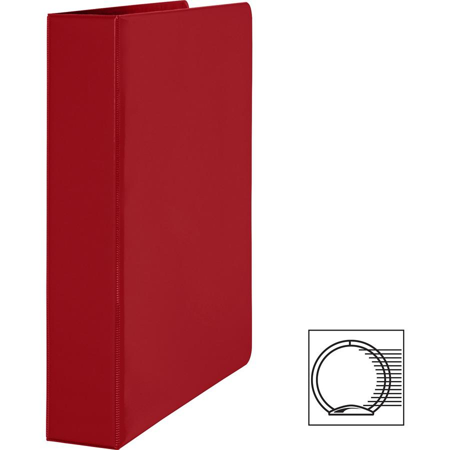 Business Source Basic Round Ring Binders - 1 1/2" Binder Capacity - Letter - 8 1/2" x 11" Sheet Size - 350 Sheet Capacity - 3 x Round Ring Fastener(s) - Internal Pocket(s) - Chipboard, Polypropylene -