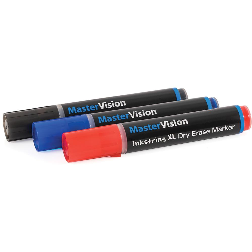 Bi-silque Inkstring XL Dry Erase Markers - 3 mm Marker Point Size - Bullet Marker Point Style - Black Gel-based Ink - 12 Each