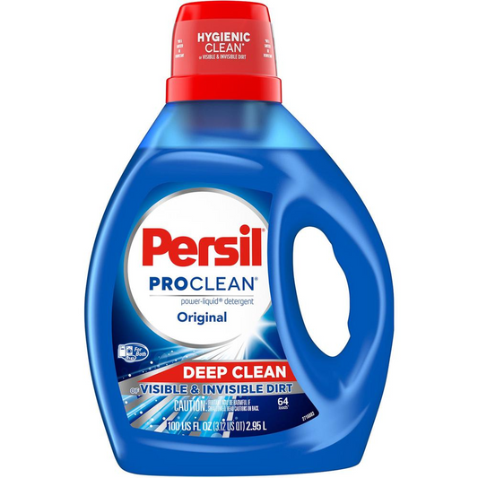 Persil ProClean Power-Liquid Detergent - Liquid - 100 fl oz (3.1 quart) - Original ScentBottle - 4 / Carton - Blue