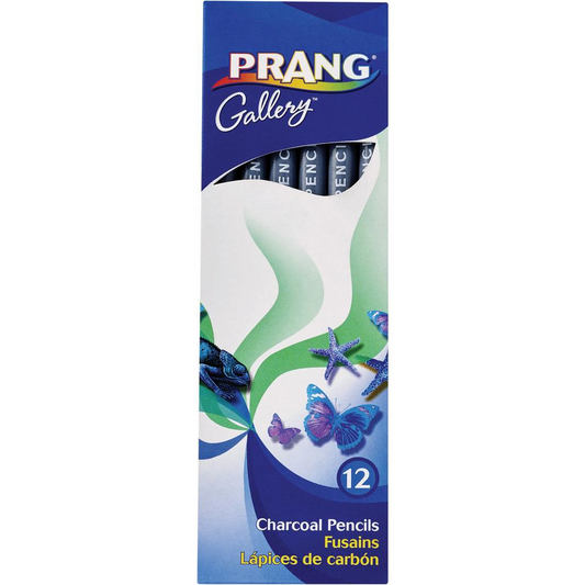 Prang Charcoal Pencils - Black Lead - 12 / Pack