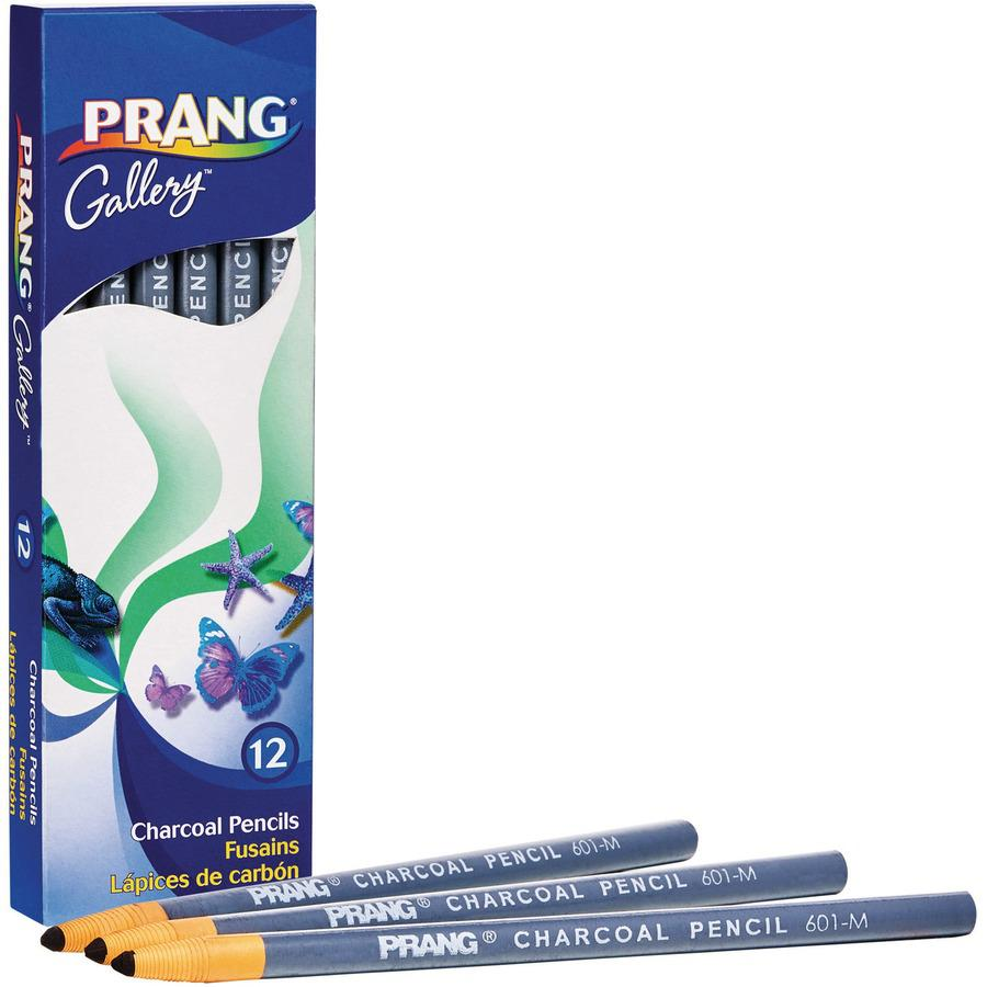 Prang Charcoal Pencils - Black Lead - 12 / Pack