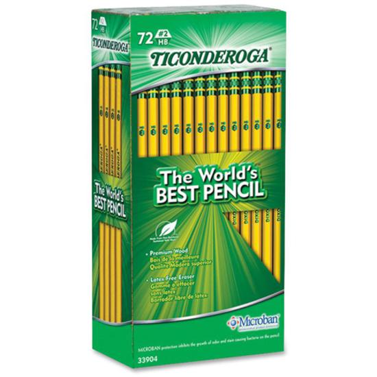 Ticonderoga No. 2 Woodcase Pencils - #2 Lead - Yellow Wood Barrel - 72 / Box