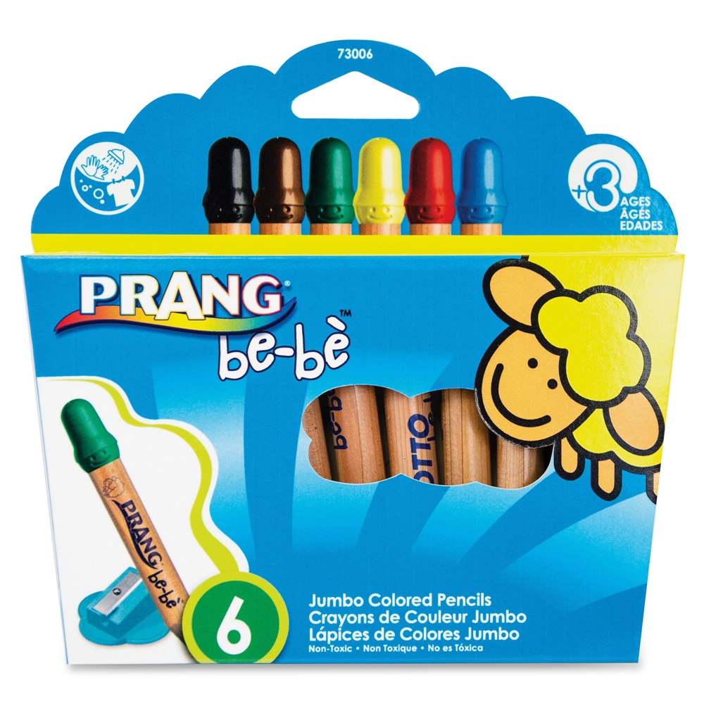 Prang be-be Jumbo Colored Pencils - Assorted Lead - 6 / Set