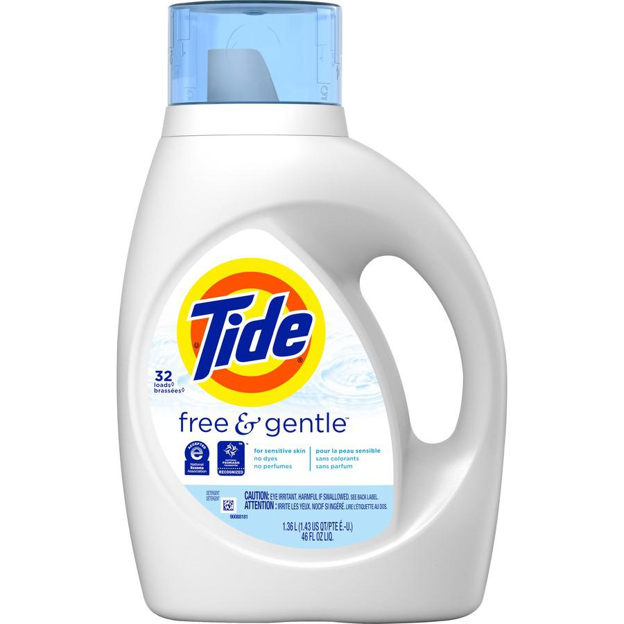 Tide Free & Gentle Detergent - Liquid - 46 fl oz (1.4 quart) - 6 / Carton