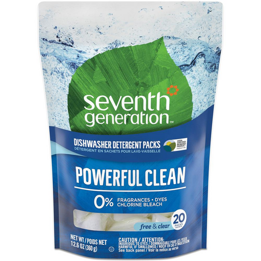 Seventh Generation Dishwasher Detergent - Tablet - Free & Clear Scent - 240 / Carton - White