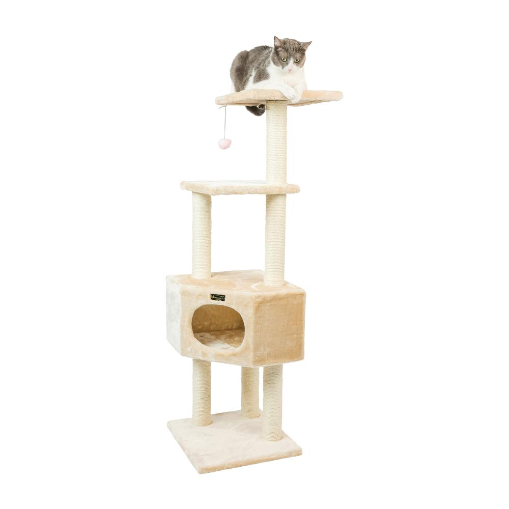 Armarkat 3 Tier Real Wood Cat Tree, Armarkat Scratch furniture A5201, Beige