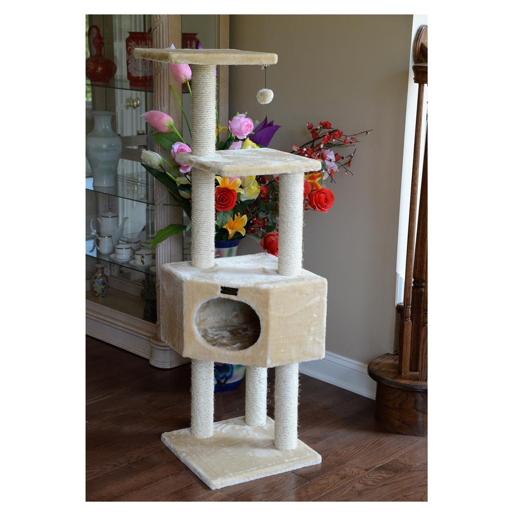 Armarkat 3 Tier Real Wood Cat Tree, Armarkat Scratch furniture A5201, Beige