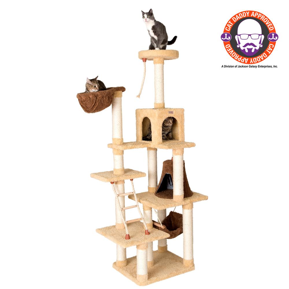 Armarkat Real Wood Cat Climber Play House, X7805 Cat furniture With Playhouse,Lounge Basket