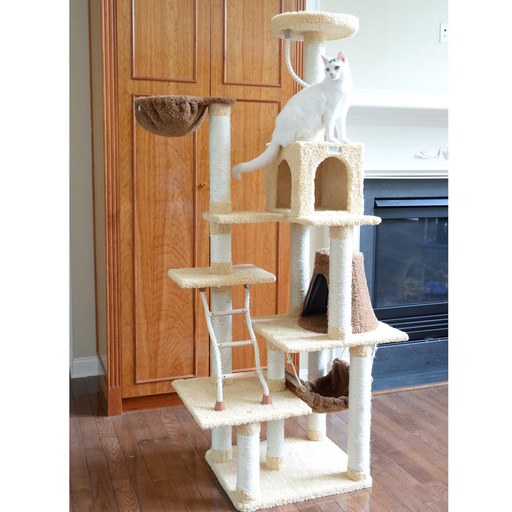 Armarkat Real Wood Cat Climber Play House, X7805 Cat furniture With Playhouse,Lounge Basket