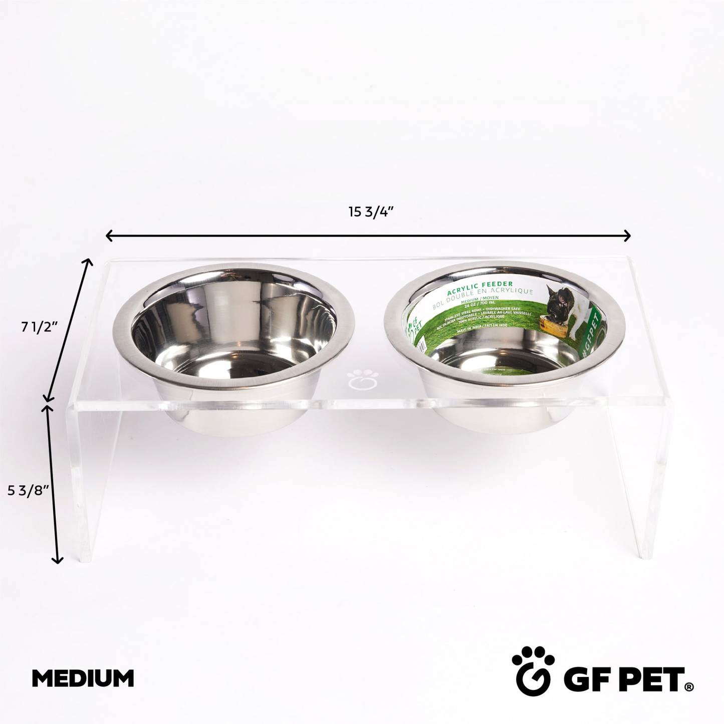 Acrylic Double Feeder - Clear