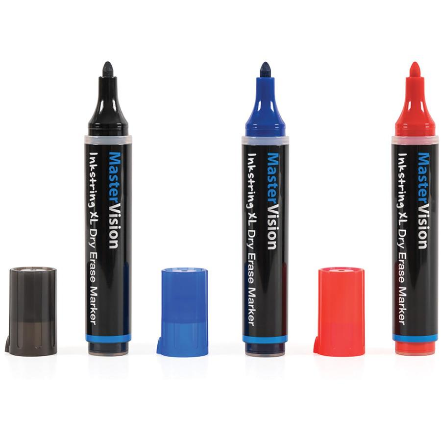 Bi-silque Dry Erase Markers - 3 mm Marker Point Size - Bullet Marker Point Style - Black Gel-based Ink - 3 / Pack