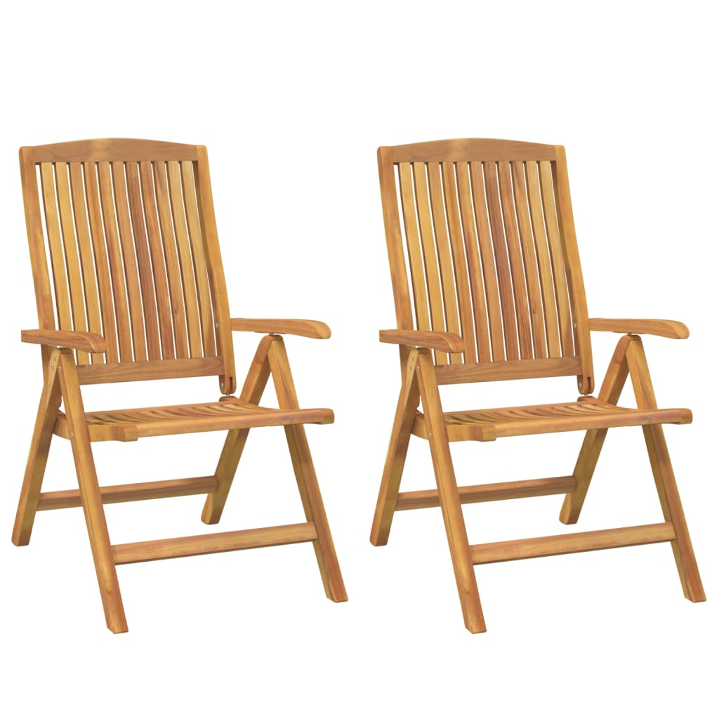 vidaXL Reclining Patio Chairs 2 pcs Solid Wood Teak