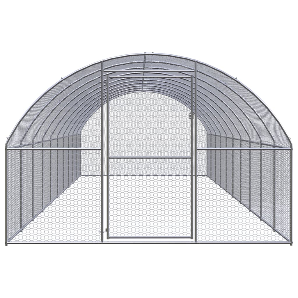 vidaXL Outdoor Chicken Coop 9.8'x32.8'x6.6' Galvanized Steel