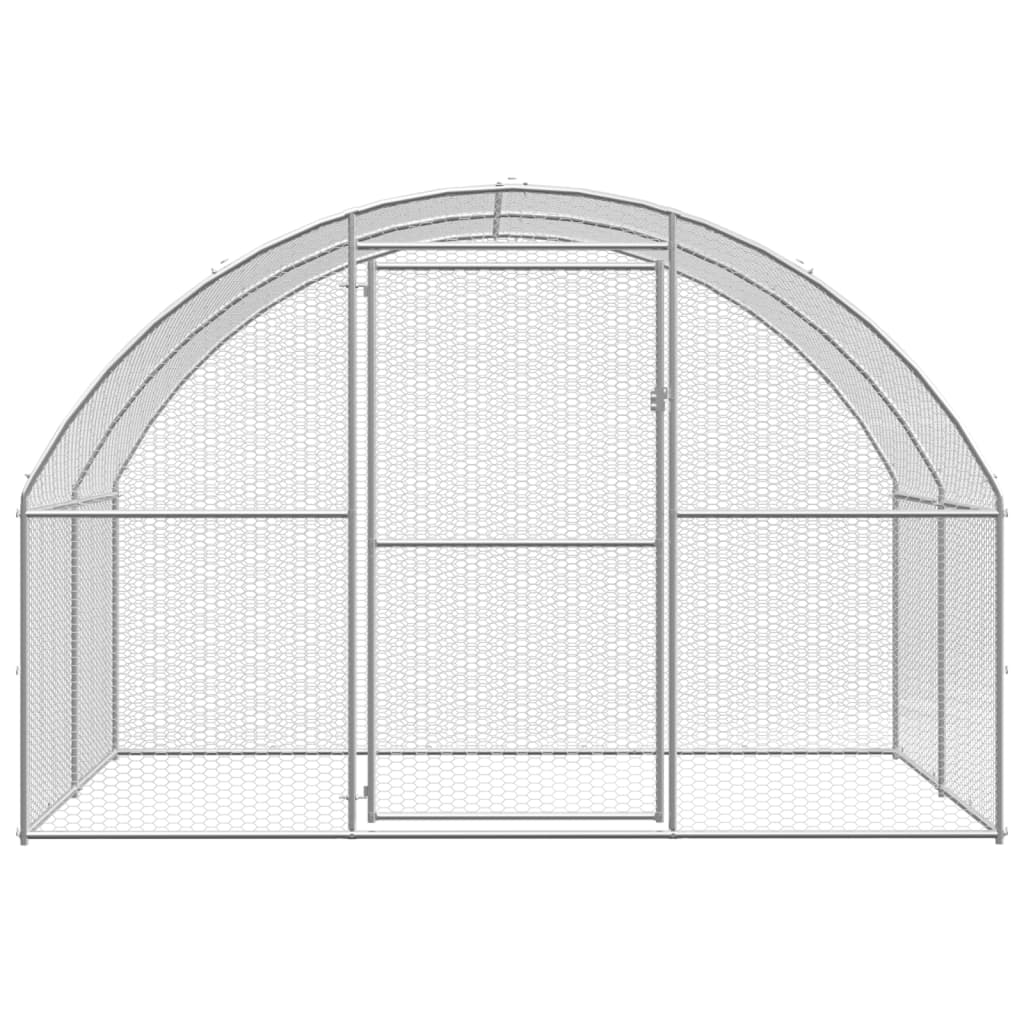 vidaXL Outdoor Chicken Coop 9.8'x32.8'x6.6' Galvanized Steel