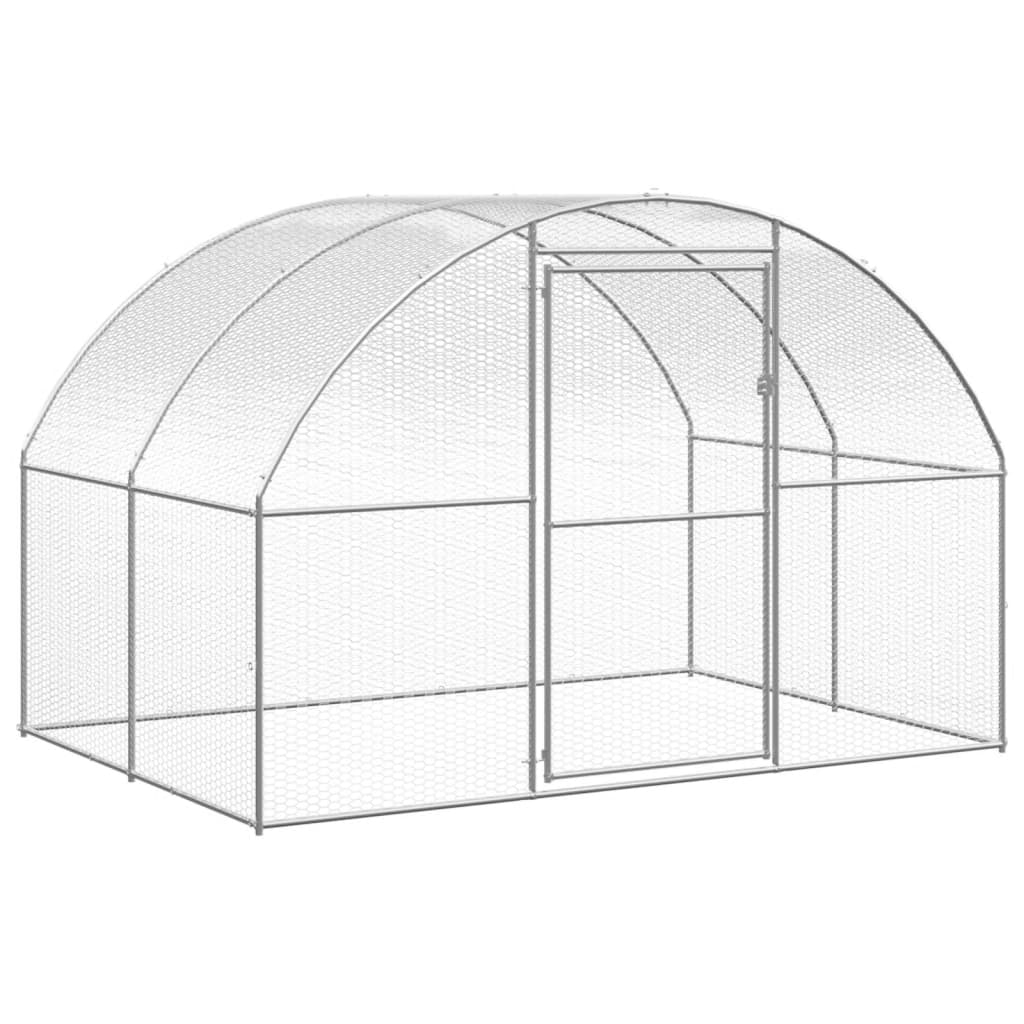 vidaXL Outdoor Chicken Coop 9.8'x32.8'x6.6' Galvanized Steel