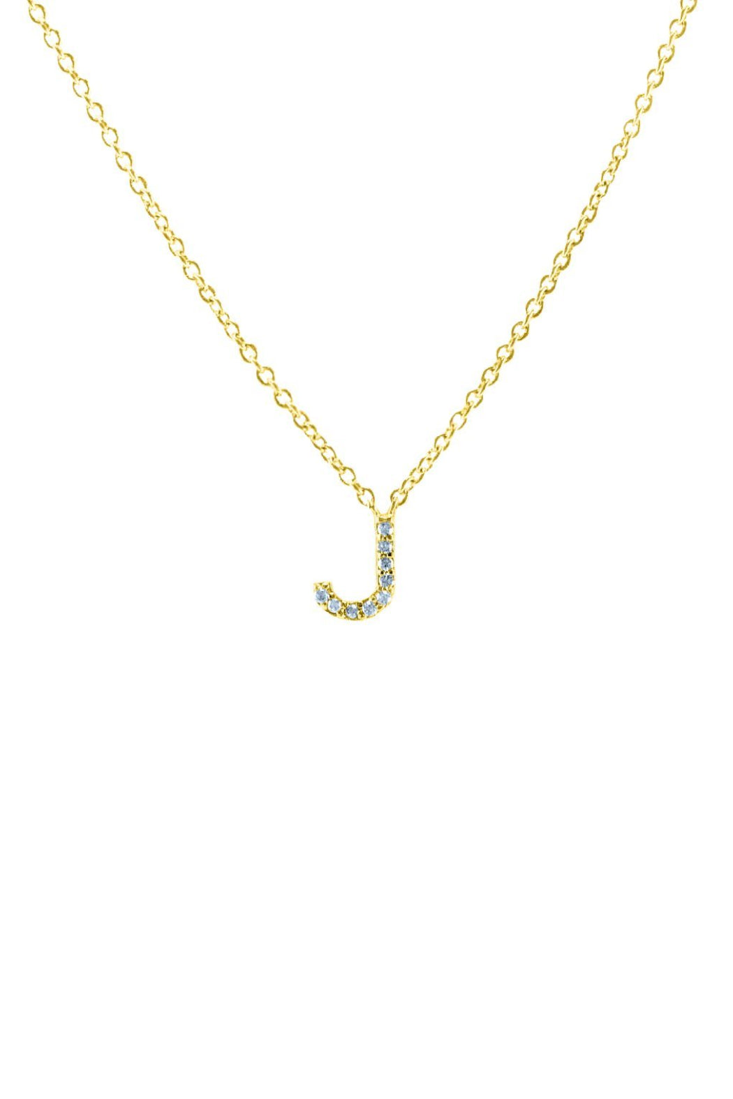 Block CZ Initial Necklace