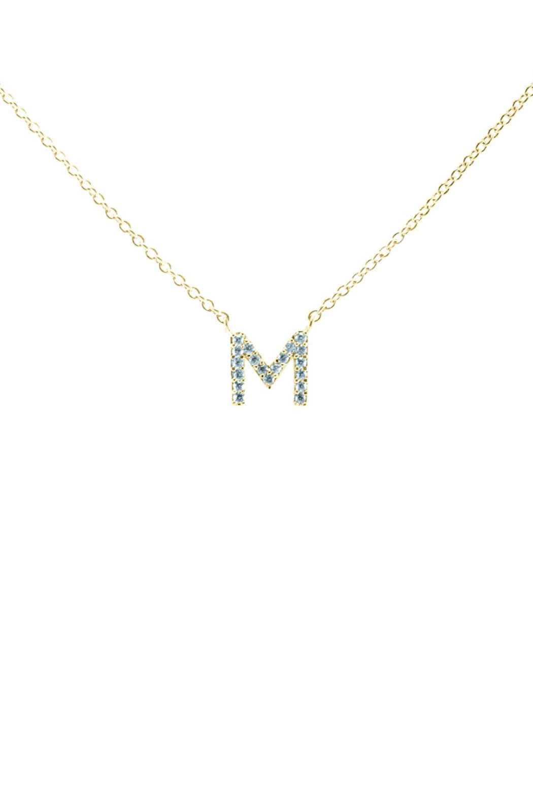 Block CZ Initial Necklace