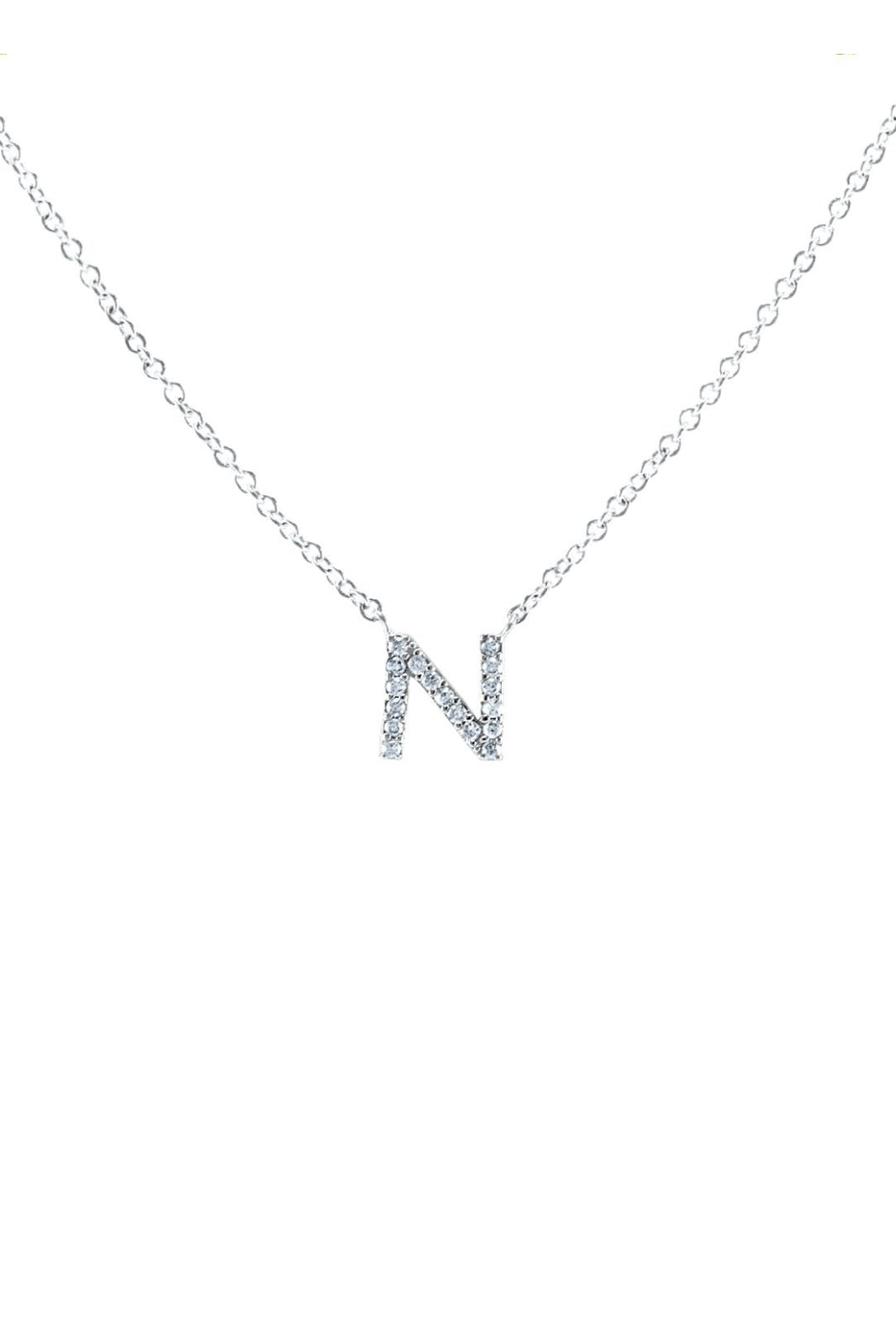 Block CZ Initial Necklace