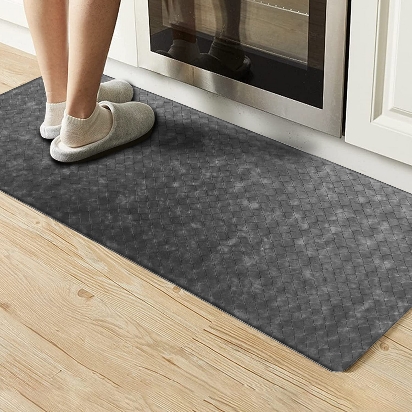 Chess Design Embossed Anti-fatigue Kitchen Mat