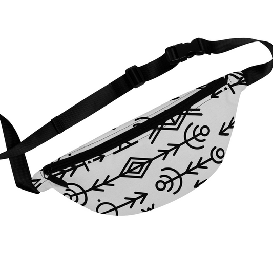 Fanny Pack TRIBAL GRAY Minimal By QueenNoble