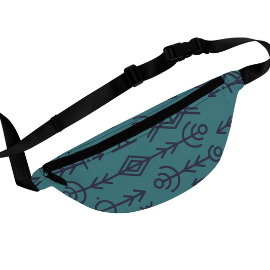 Fanny Pack TRIBAL TEAL Minimal By QueenNoble