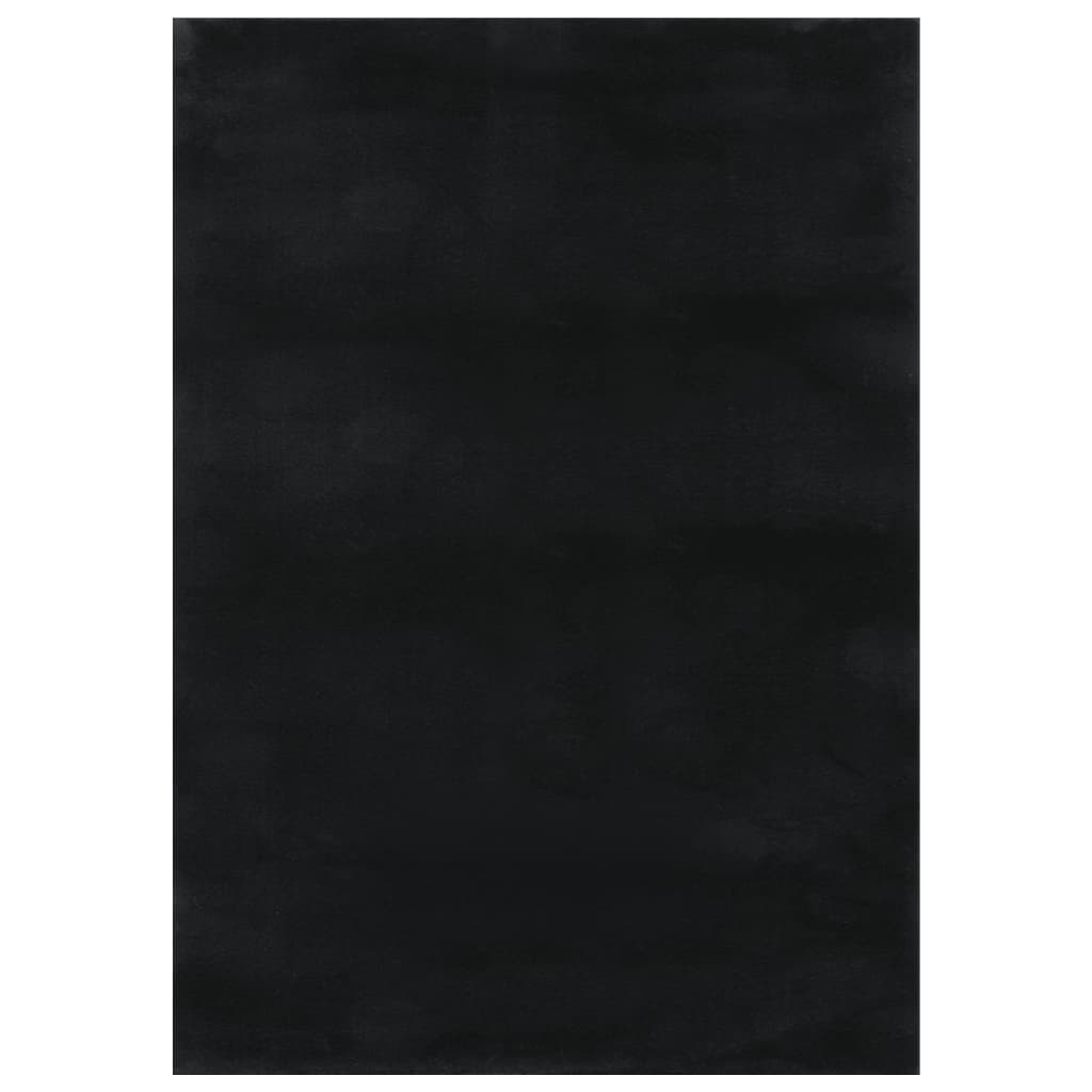 vidaXL Shaggy Rug Black 7'x9' Polyester