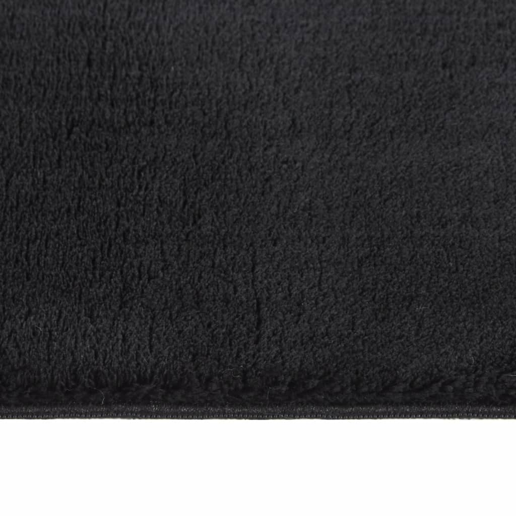 vidaXL Shaggy Rug Black 7'x9' Polyester