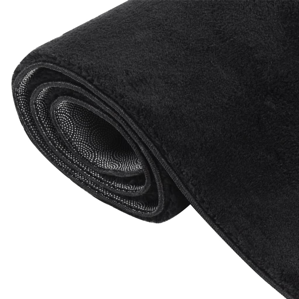 vidaXL Shaggy Rug Black 7'x9' Polyester