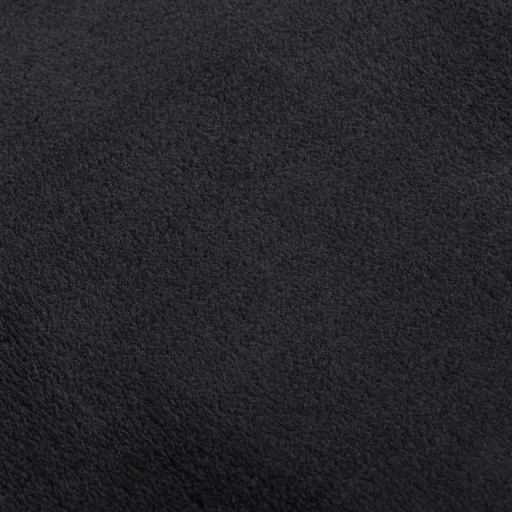 vidaXL Shaggy Rug Black 7'x9' Polyester