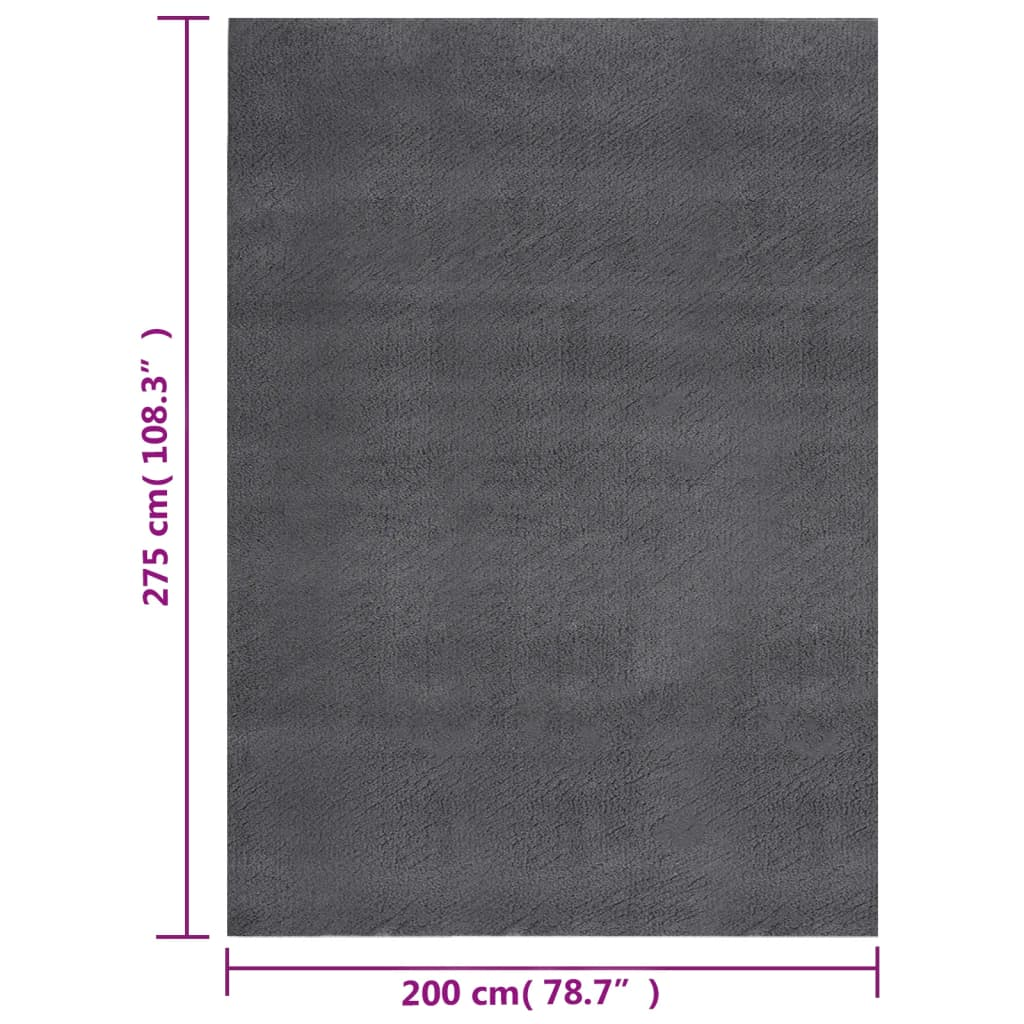 vidaXL Shaggy Rug Anthracite 7'x9' Polyester