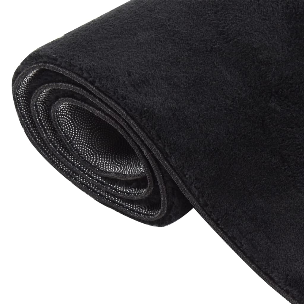 vidaXL Shaggy Rug Black 8'x11' Polyester