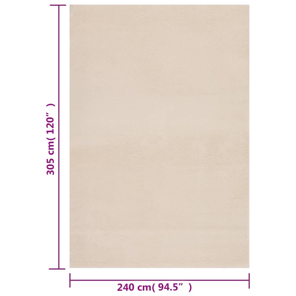 vidaXL Shaggy Rug Beige 8'x10' Polyester