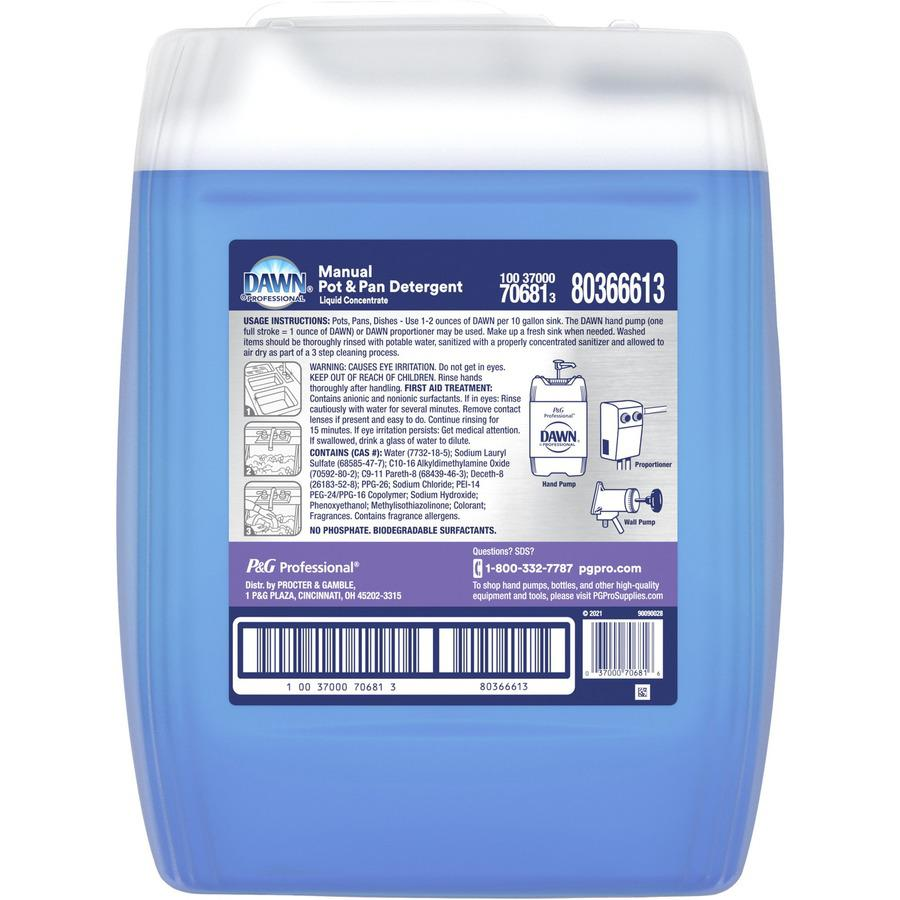 Dawn Manual Pot & Pan Detergent - Liquid - 640 fl oz (20 quart) - Original Scent - 1 Each - Translucent Blue