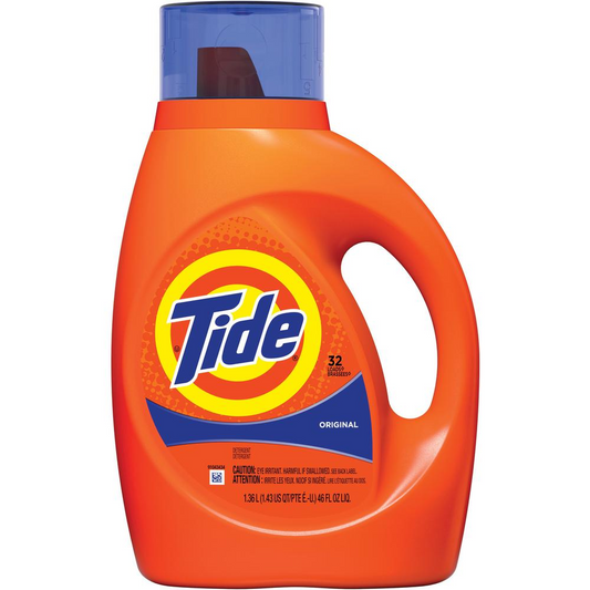 Tide Original Laundry Detergent - Concentrate Liquid - 46 fl oz (1.4 quart) - Original Scent - 6 / Carton - Blue