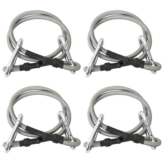 vidaXL Ropes with Carabiner 4 pcs Rubber 0252