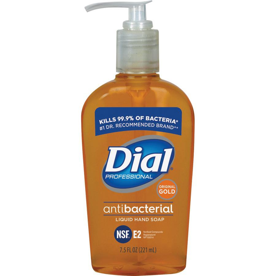 Dial Gold Antibacterial Liquid Hand Soap - 7.5 fl oz (221.8 mL) - Push Pump Dispenser - Hand, Skin - Yes - 12 / Carton