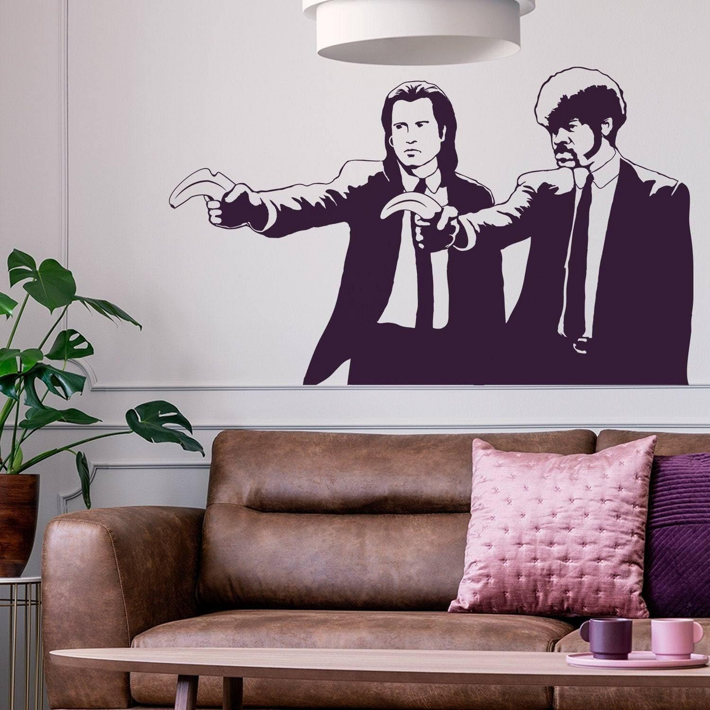 Banksy Pulp Fiction Sticker - Wall Art Vinyl Movie Jackson Pop Decal - Tarantino Ficiton Funny Retro Die Cut Cool Samuel Fan Stick Graffiti