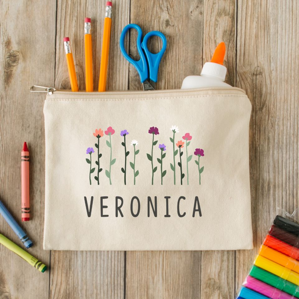 Personalized Zippered Pencil Bag