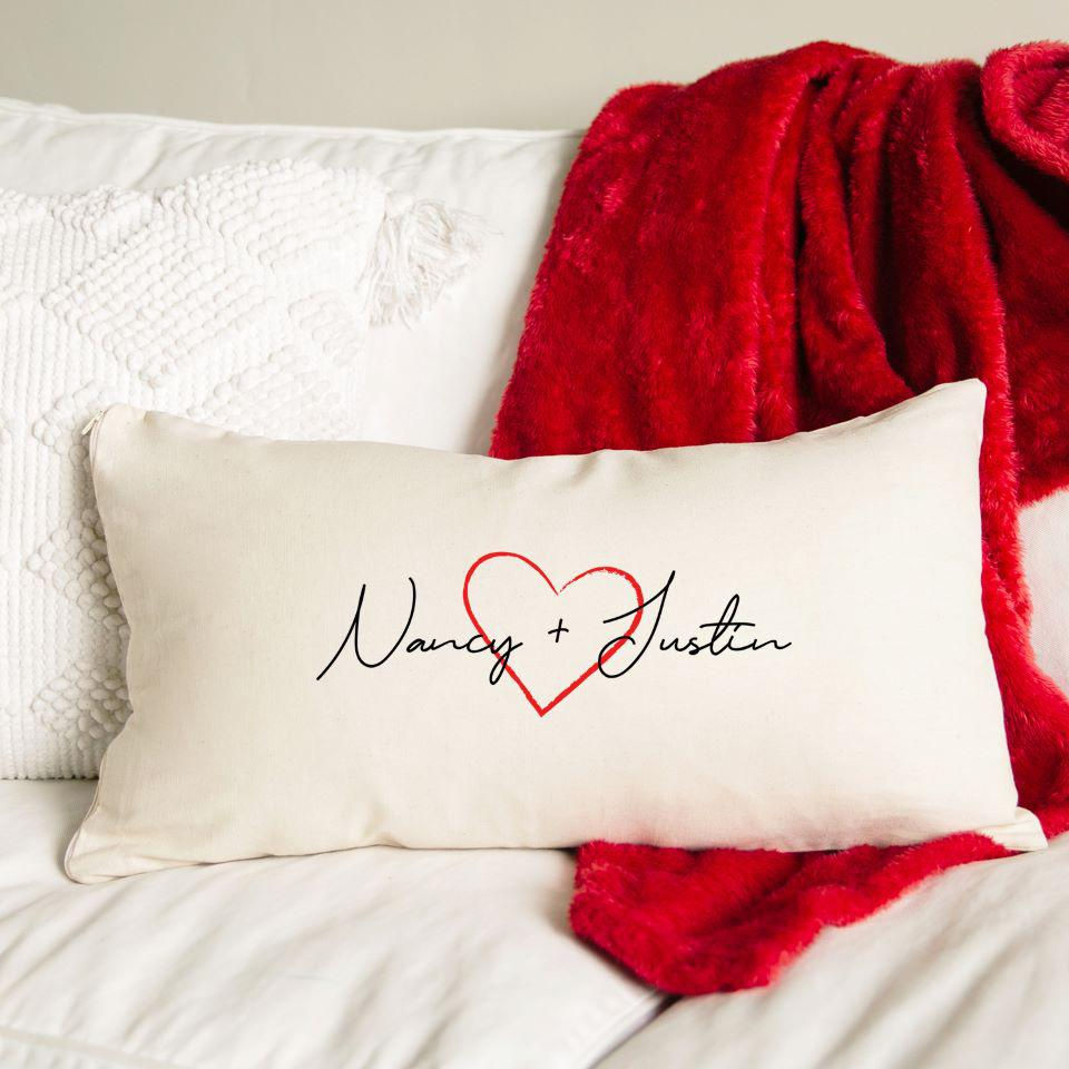 Personalized Valentine's Day Lumbar Pillow Covers