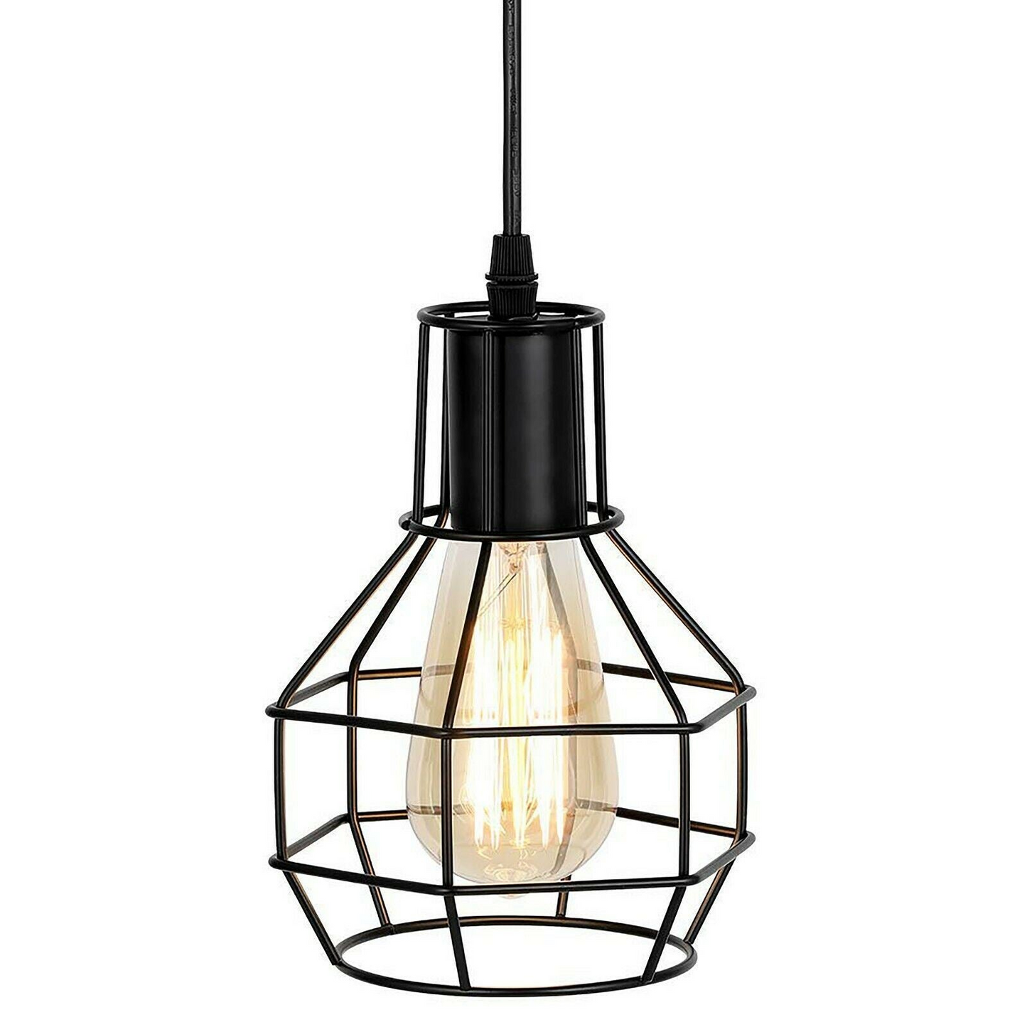 Retro Industrial Black Metal Nest Cage Ceiling 8 way Pendant Hanging Light Chandelier Indoor Lighting For Bar, Bedroom, Dining Room, Living Room~1180