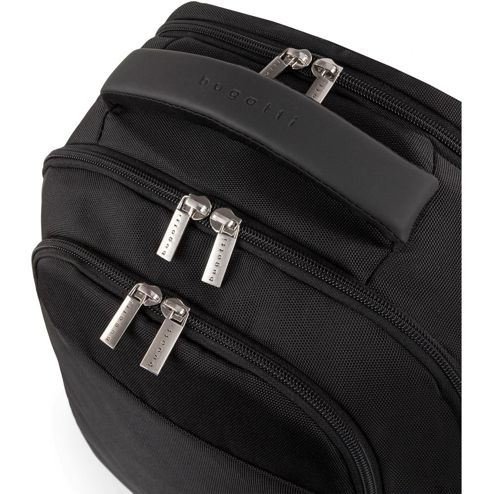 bugatti Carrying Case (Backpack) for 15.6" Notebook - Black - Damage Resistant - Polyester Body - Shoulder Strap, Handle - 16.8" Height x 11.8" Width x 7.3" Depth - 1 Each