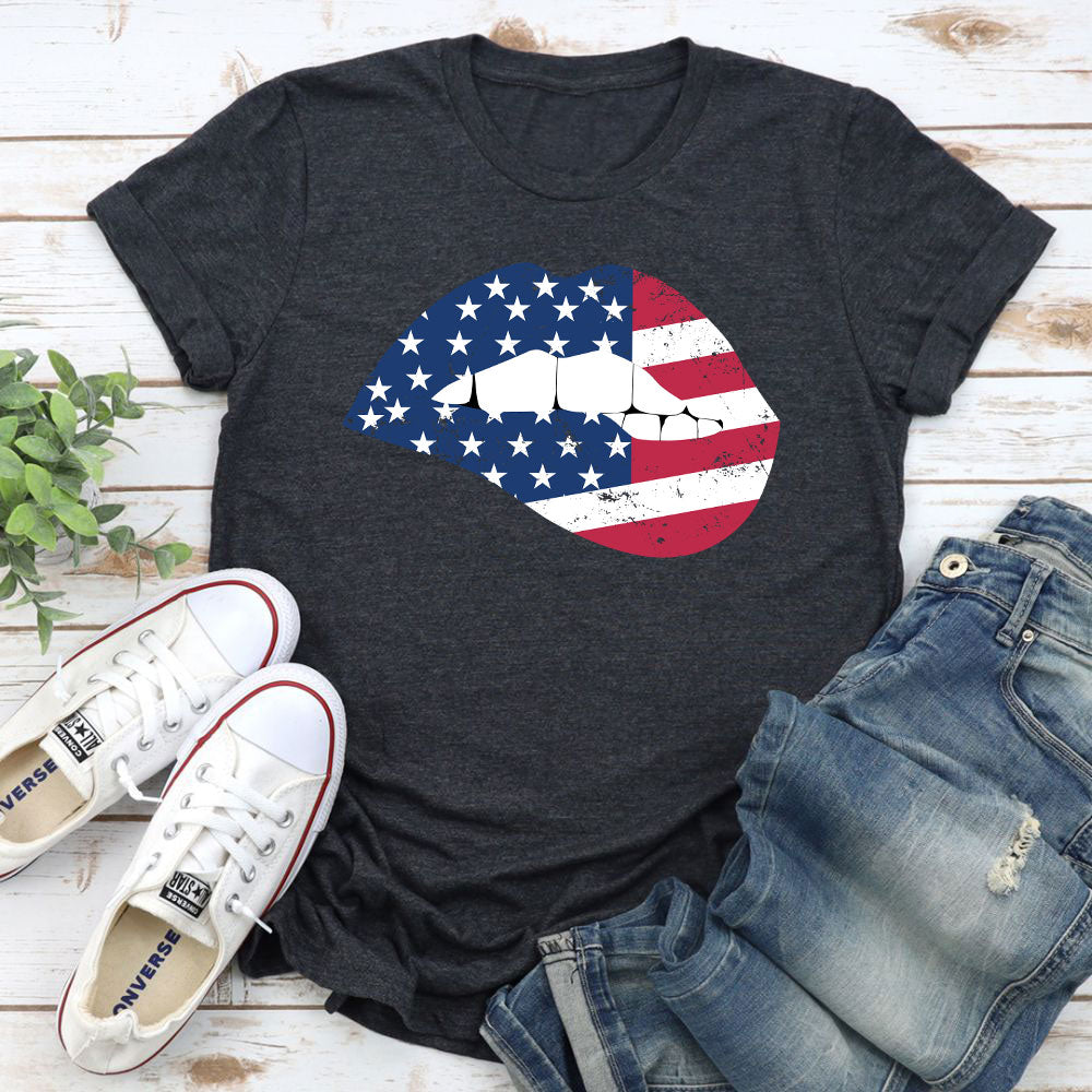 American Flag Lips T-Shirt