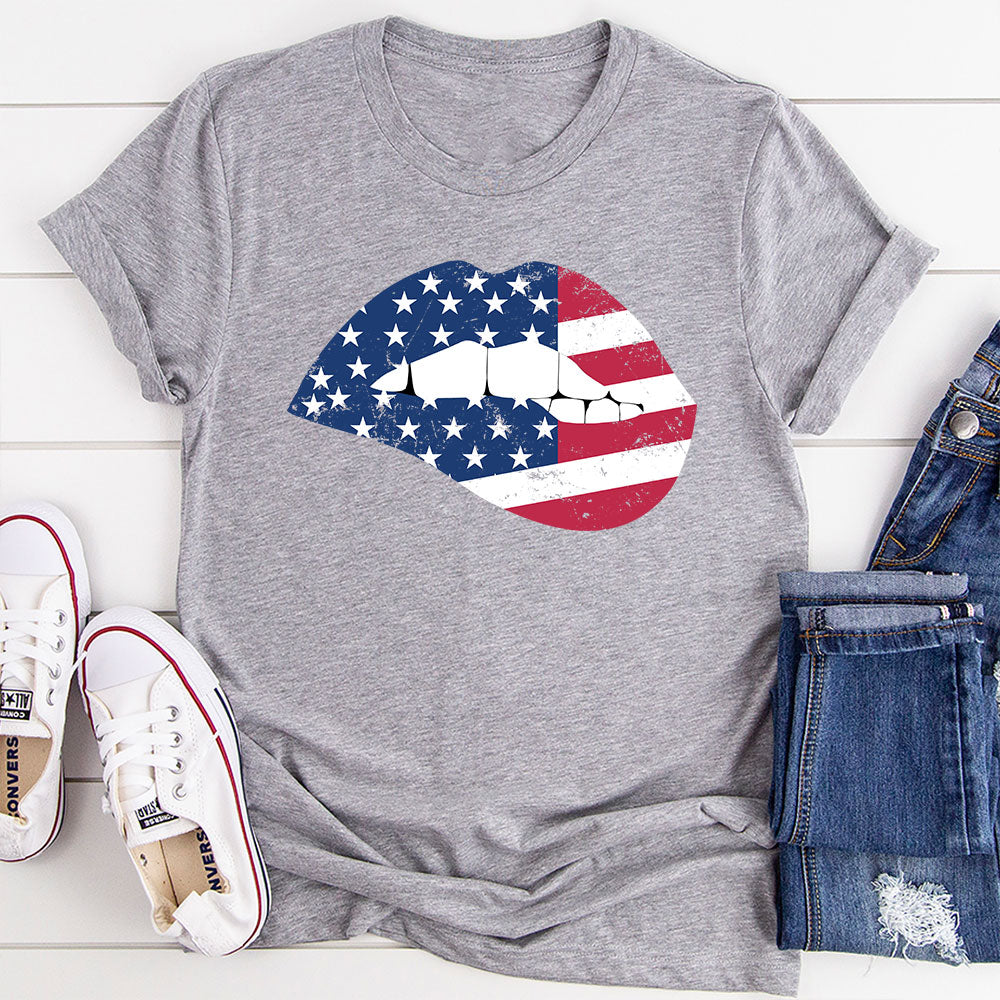 American Flag Lips T-Shirt