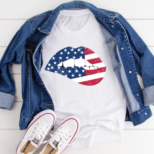 American Flag Lips Tee