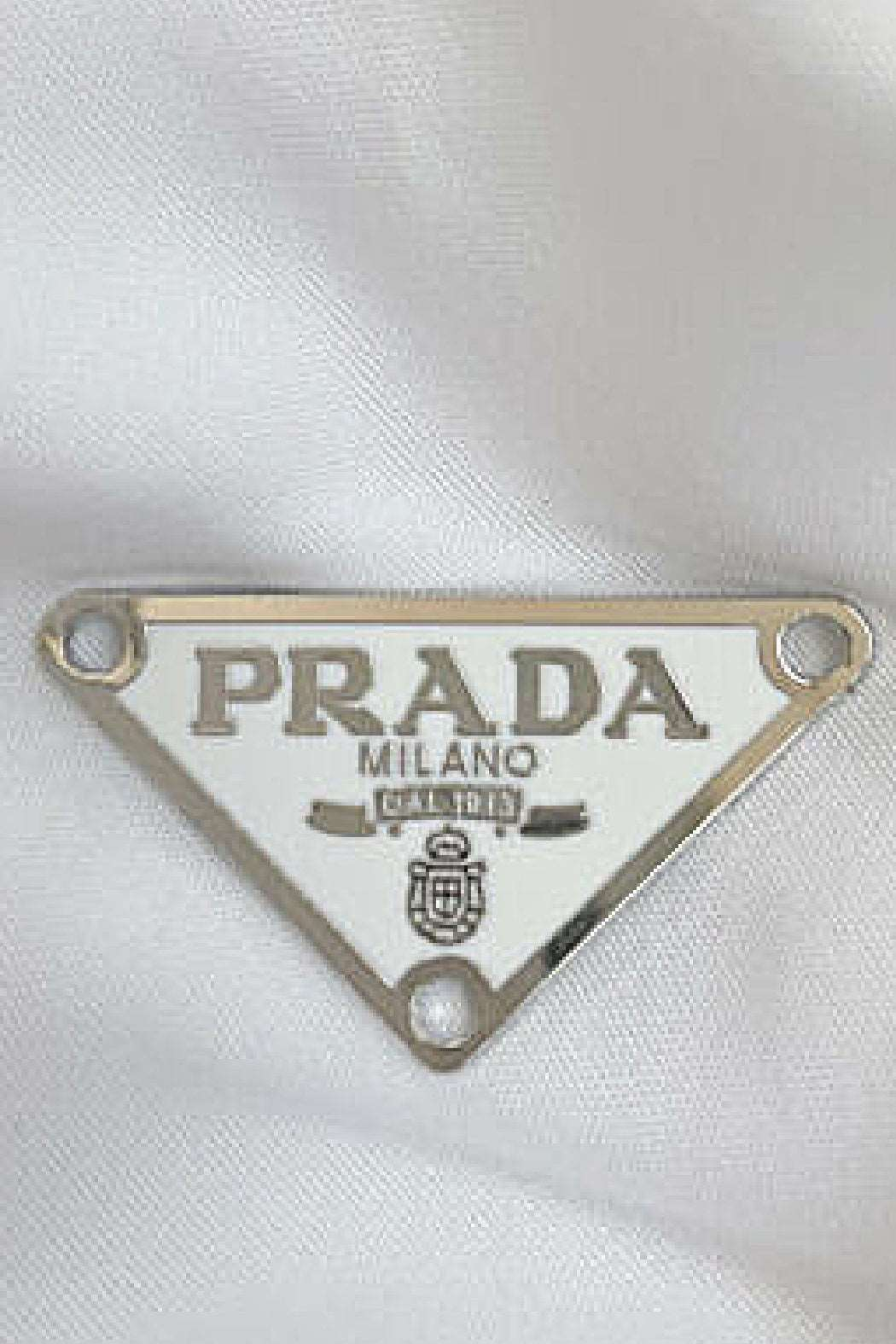 Silver Prada Designer Triangle Necklace